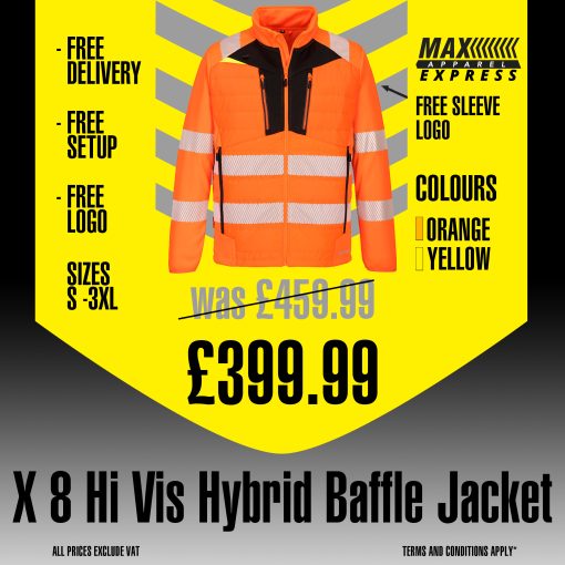 X 8 Max Apparel Hi Vis Hybrid Baffle Jacket