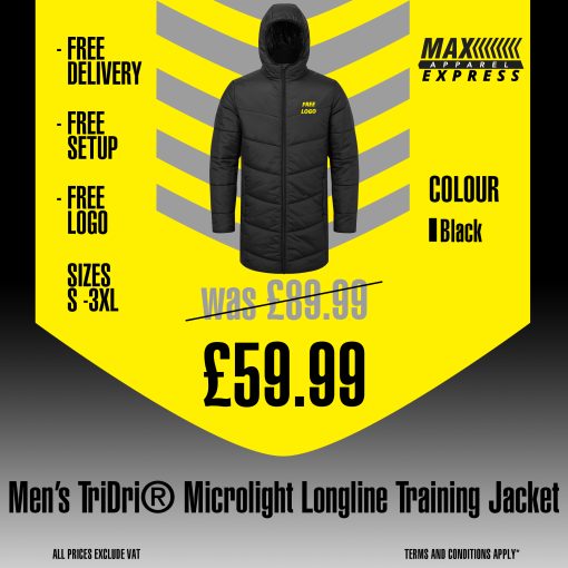 Max Apparel Men’s TriDri® Microlight Longline Training Jacket